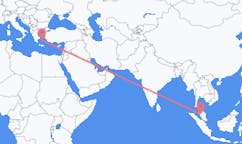 말레이시아 이포에서 출발해 그리스 파리키아로(으)로 가는 항공편