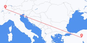 Flyg från Turkiet till Schweiz