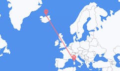 アイスランドのグリムジーから、フランスのフィガリまでのフライト