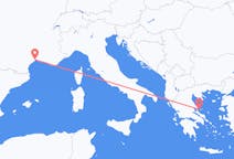 ギリシャのスキアトス島からから、フランスのモンペリエまでのフライト