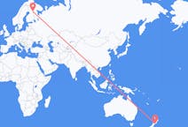 Vluchten van Wellington, Nieuw-Zeeland naar Kuusamo, Finland