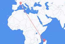 Flyrejser fra Mahajanga, Madagaskar til Marseille, Frankrig