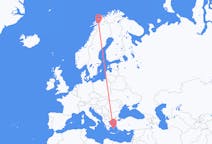 Flights from Narvik, Norway to Parikia, Greece