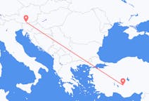Lennot Klagenfurtista, Itävalta Konyalle, Turkki