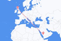 Flyreiser fra Bisha, Saudi-Arabia til Glasgow, Skottland