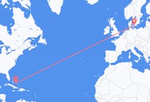 Flyreiser fra George Town, Bahamas til København, Danmark