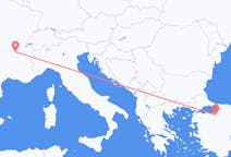 Fly fra Lyon til Bursa