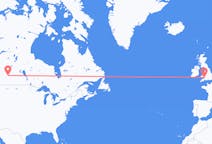 Vluchten van Saskatoon, Canada naar Cardiff, Wales