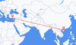 Flyg från Haikou, Kina till Gazipaşa, Turkiet