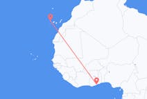 加纳出发地 阿克拉飞往加纳目的地 拉帕尔马的航班