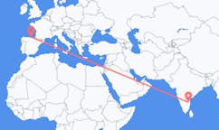 Flyreiser fra Tirupati, India til Santander, Spania