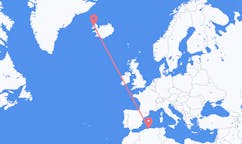 Vluchten van Algiers, Algerije naar Ísafjörður, IJsland