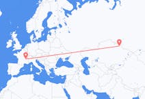 Flyreiser fra Pavlodar, Kasakhstan til Lyon, Frankrike