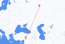Vluchten van Kazan, Rusland naar Gaziantep, Turkije