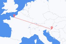 Flyg från Zagreb, Kroatien till Deauville, Frankrike