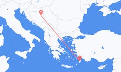 Vluchten van Tuzla, Bosnië en Herzegovina naar Rhodos, Griekenland