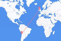 Flyreiser fra Antofagasta, Chile til Belfast, Nord-Irland
