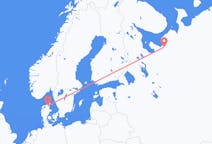Flyg från Arkhangelsk till Ålborg