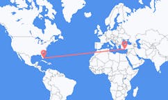 Flyreiser fra Bimini, Bahamas til Gazipaşa, Tyrkia