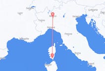 Vluchten van Milaan, Italië naar Figari, Frankrijk