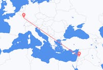 Flyg från Damaskus, Syrien till Metz, Frankrike