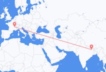Flyrejser fra Janakpur, Nepal til Lyon, Frankrig