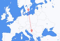 Flyreiser fra Sarajevo, Bosnia-Hercegovina til Karlskrona, Sverige
