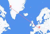 出发地 德国慕尼黑目的地 格陵兰卡修特的航班