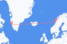 Flyrejser fra Sandnessjøen, Norge til Nuuk, Grønland