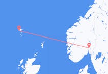 フェロー諸島のから ソルヴァーグル、ノルウェーのへ オスロフライト