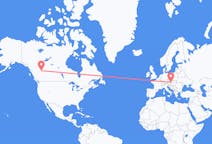 Flyreiser fra Dawson Creek, Canada til Vienna, Østerrike
