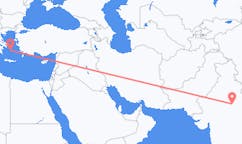 出发地 印度瓜廖尔目的地 希腊帕罗奇亚的航班