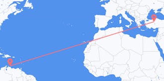 Flights from Curaçao to Turkey