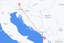 Voos de Tirana, Albânia para Klagenfurt, Áustria