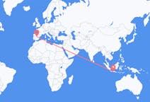 Flyrejser fra Yogyakarta, Indonesien til Madrid, Spanien