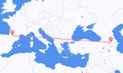 Flyg från Gəncə, Azerbajdzjan till Lourdes (kommun i Brasilien, São Paulo, lat -20,94, long -50,24), Frankrike