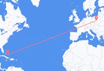 Flyreiser fra George Town, Bahamas til Łódź, Polen