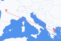 ギリシャのスキアトス島から、フランスのリモージュまでのフライト