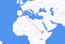 Vols de Gambela, Éthiopie vers Castelló de la Plana, Espagne