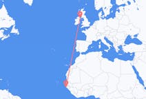 Flyg från Cap Skidåkning, Senegal till Belfast, Nordirland