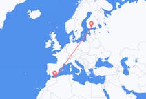 Vluchten van Melilla, Spanje naar Helsinki, Finland