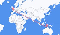 Flyg från Darwin, Australien till Tours, Frankrike
