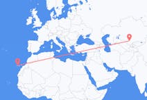 出发地 哈萨克斯坦出发地 突厥斯坦目的地 西班牙特内里费岛的航班