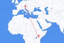 Flyg från Nairobi, Kenya till Trieste, Italien