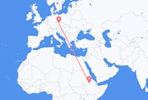 Flyg från Gonder, Etiopien till Prag, Tjeckien