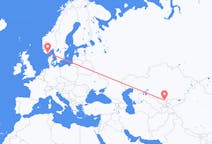 Flyrejser fra Shymkent, Kasakhstan til Kristiansand, Norge