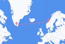 出发地 格陵兰出发地 纳萨尔苏克目的地 挪威厄尔兰的航班