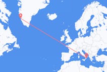 이탈리아 크로토네에서 출발해 그린란드 누크까지(으)로 가는 항공편