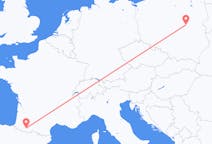 从华沙飞往卢尔德的航班