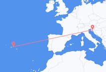 Flyg från Terceira till Rijeka